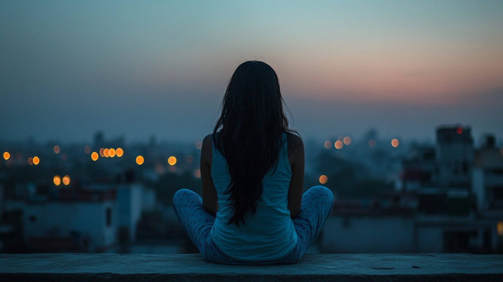 contemplative-evening-woman-gazing-city-skyline-dusk contemplative-evening-woman-gazing-city-skyline-dusk